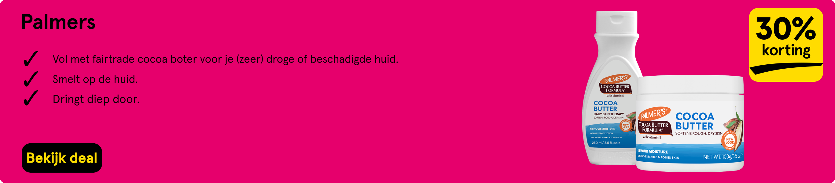 Palmer 30% korting producten